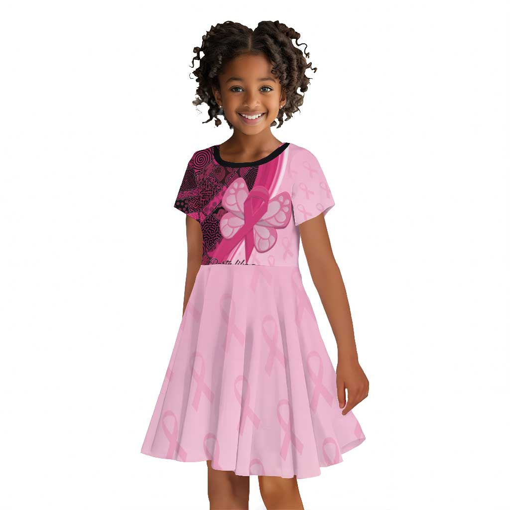 Breast Cancer Awareness Kid Short Sleeve Dress Think Pink - African Pattern - African Pride