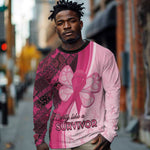 Breast Cancer Awareness Long Sleeve Shirt Think Pink - African Pattern - African Pride