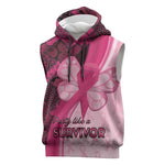 Breast Cancer Awareness Sleeveless Hoodie Think Pink - African Pattern - African Pride