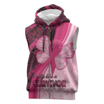 Breast Cancer Awareness Sleeveless Zip Hoodie Think Pink - African Pattern - African Pride
