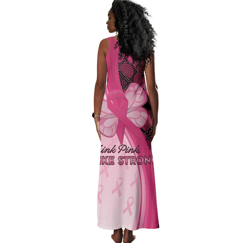 Breast Cancer Awareness Tank Maxi Dress Think Pink - African Pattern - African Pride