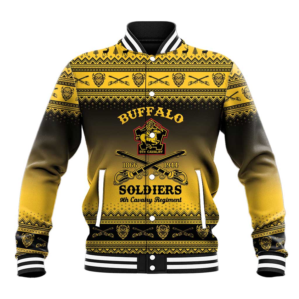 Afro Christmas Buffalo Soldiers Baseball Jacket 9th Cavalry Regiment - African Pride