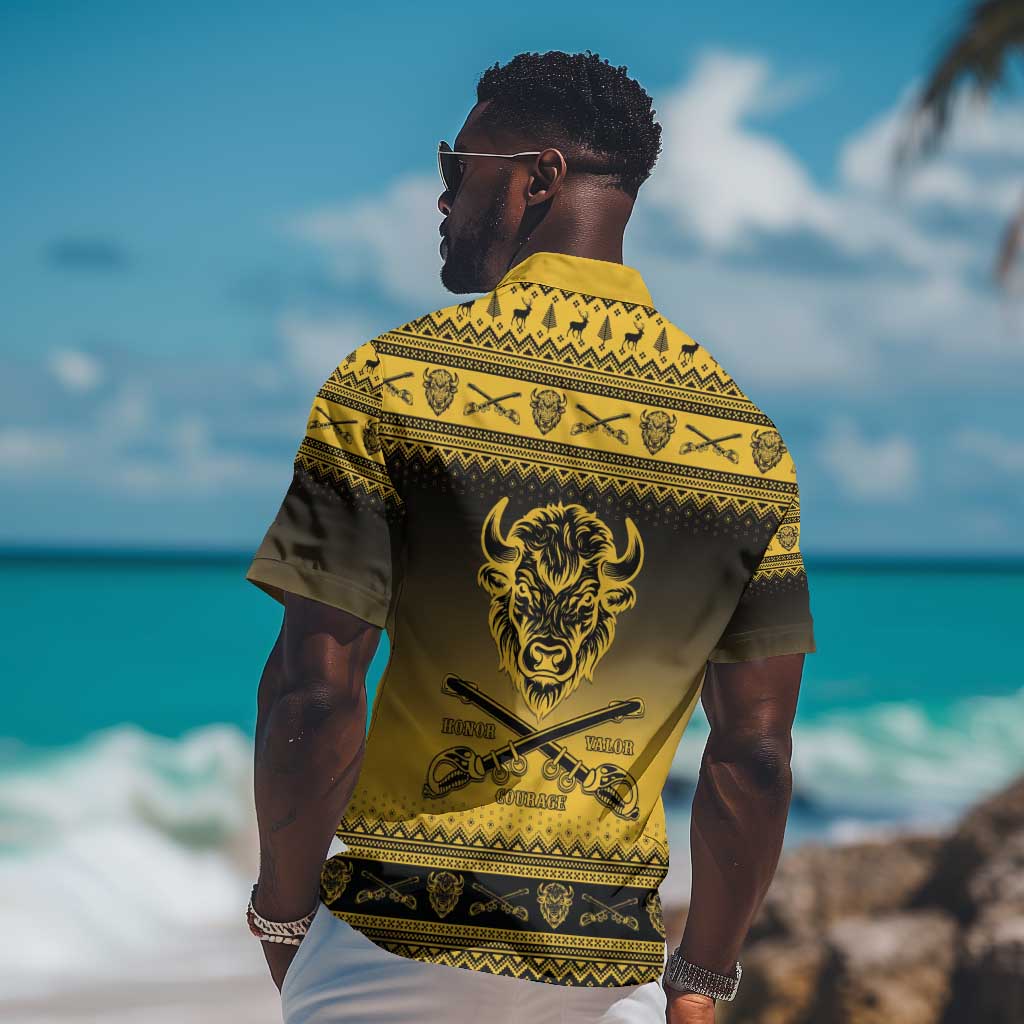 Afro Christmas Buffalo Soldiers Hawaiian Shirt 9th Cavalry Regiment - African Pride