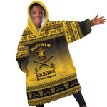 Afro Christmas Buffalo Soldiers Kid Wearable Blanket Hoodie 9th Cavalry Regiment - African Pride