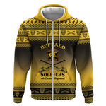 Afro Christmas Buffalo Soldiers Zip Hoodie 9th Cavalry Regiment - African Pride