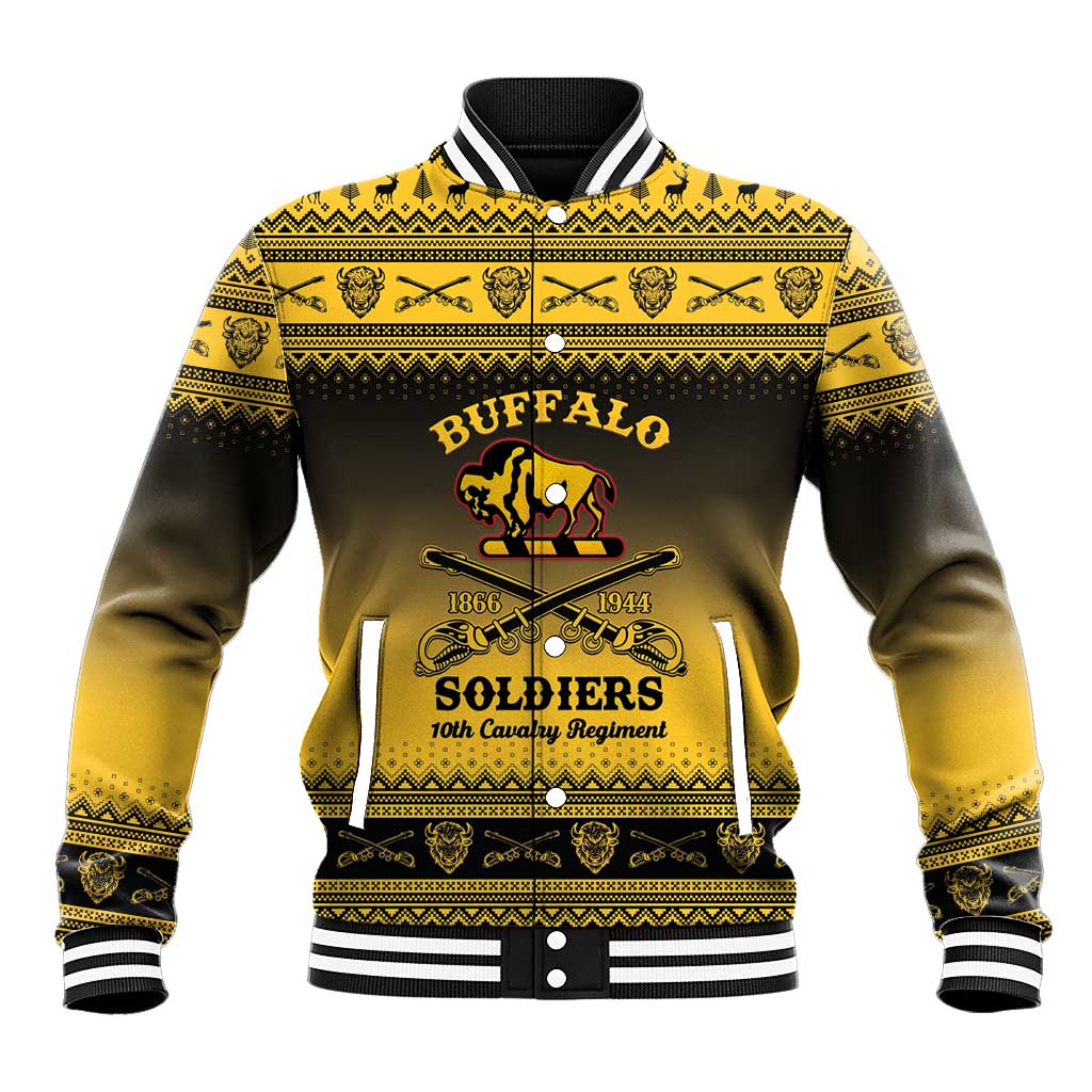 Afro Christmas Buffalo Soldiers Baseball Jacket 10th Cavalry Regiment - African Pride