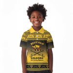 Afro Christmas Buffalo Soldiers Kid Polo Shirt 10th Cavalry Regiment - African Pride