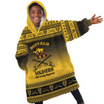 Afro Christmas Buffalo Soldiers Kid Wearable Blanket Hoodie 10th Cavalry Regiment - African Pride