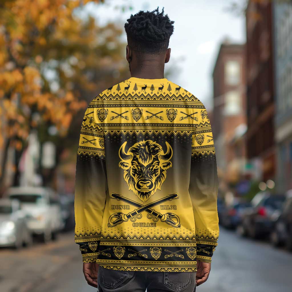 Afro Christmas Buffalo Soldiers Long Sleeve Shirt 10th Cavalry Regiment - African Pride