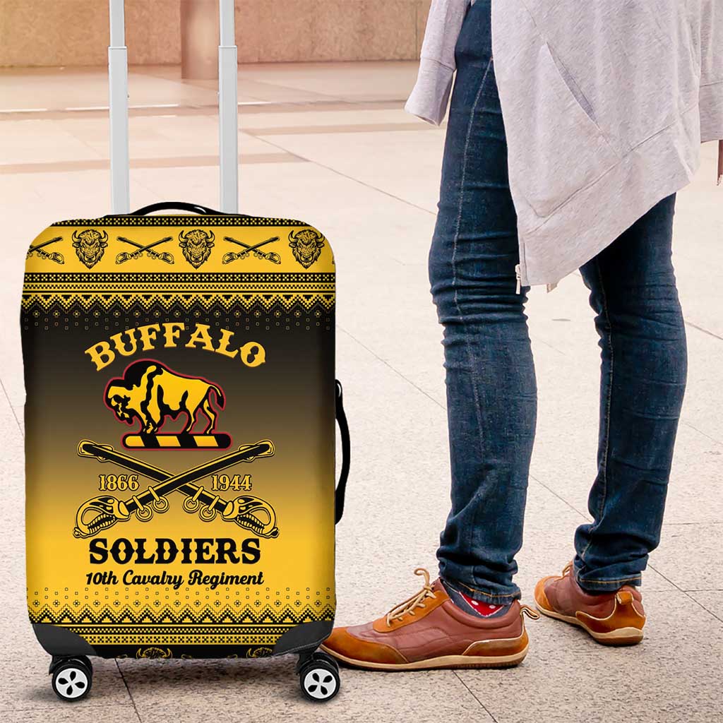 Afro Christmas Buffalo Soldiers Luggage Cover 10th Cavalry Regiment - African Pride