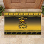 Afro Christmas Buffalo Soldiers Rubber Doormat 10th Cavalry Regiment - African Pride