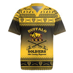 Afro Christmas Buffalo Soldiers Rugby Jersey 10th Cavalry Regiment - African Pride