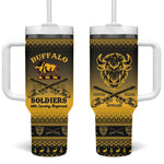 Afro Christmas Buffalo Soldiers Tumbler With Handle 10th Cavalry Regiment - African Pride