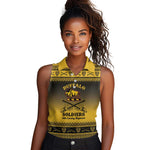 Afro Christmas Buffalo Soldiers Women Sleeveless Polo Shirt 10th Cavalry Regiment - African Pride