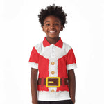 Black Santa Costume Kid Polo Shirt Christmas Holiday Cosplay - African Pride