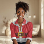 Black Santa Costume Women Casual Shirt Christmas Holiday Cosplay - African Pride