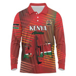Kenya Athletics Long Sleeve Polo Shirt Go Champions Go - African Pride