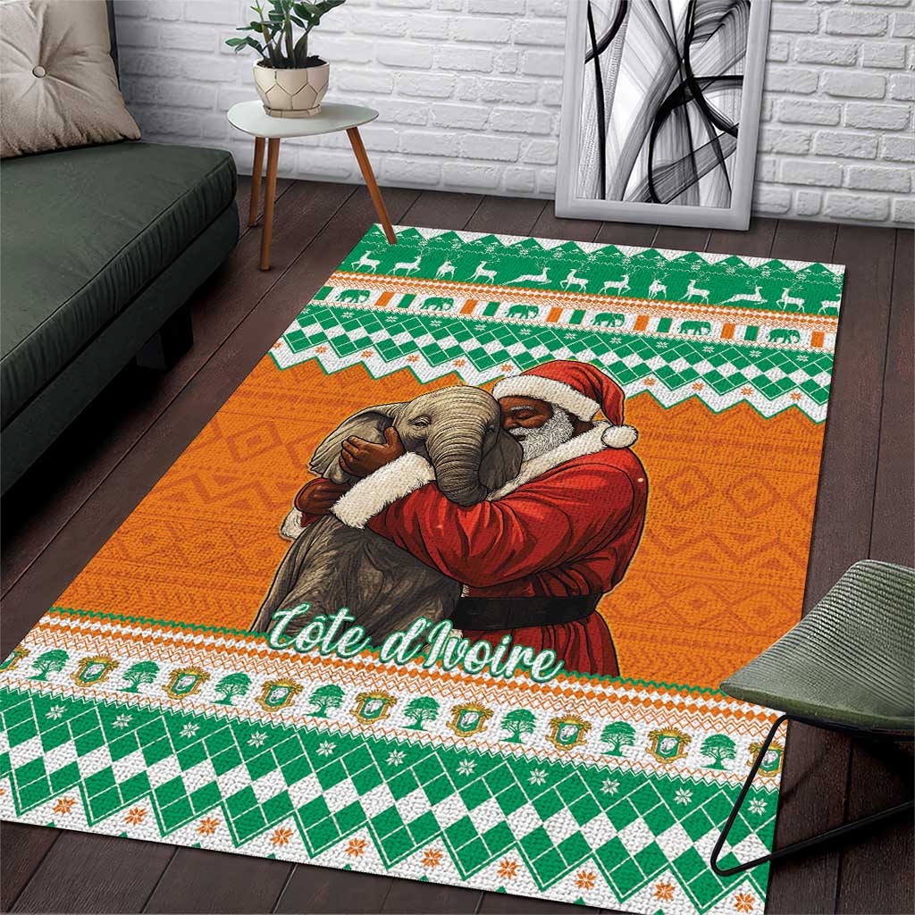 Afro Ivory Coast Christmas Area Rug Black Santa Afishapa - African Pattern