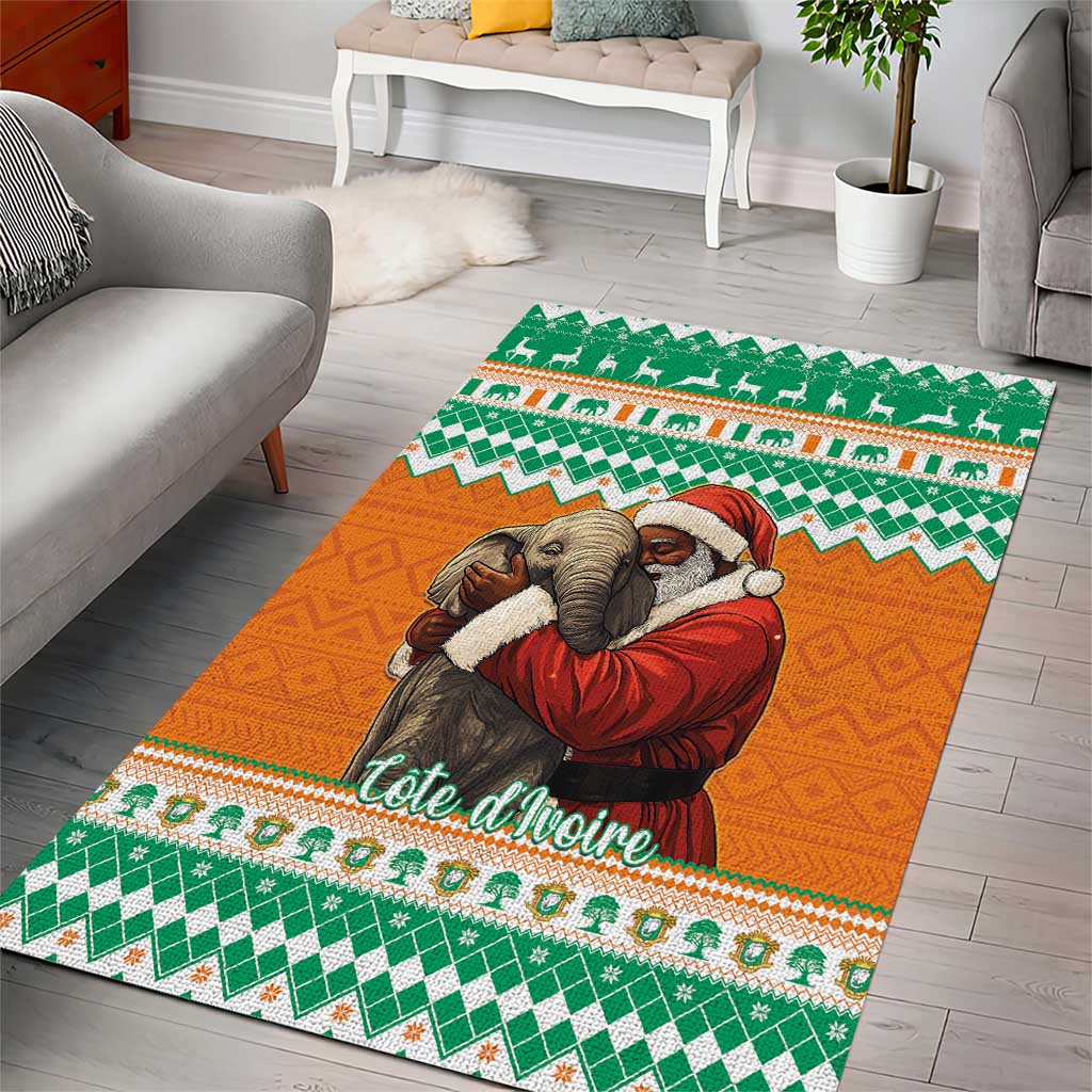 Afro Ivory Coast Christmas Area Rug Black Santa Afishapa - African Pattern