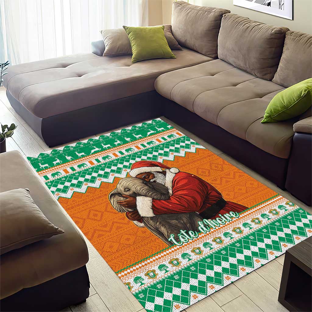 Afro Ivory Coast Christmas Area Rug Black Santa Afishapa - African Pattern