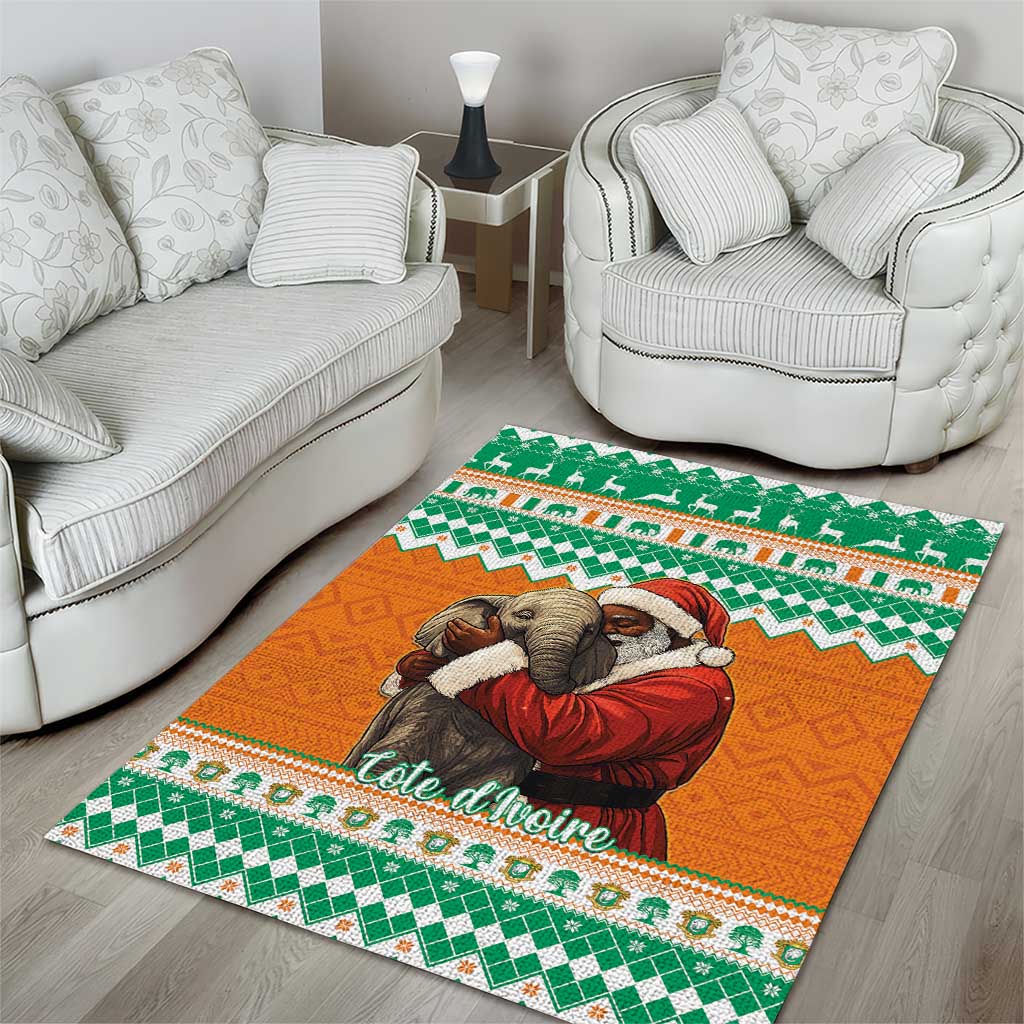 Afro Ivory Coast Christmas Area Rug Black Santa Afishapa - African Pattern