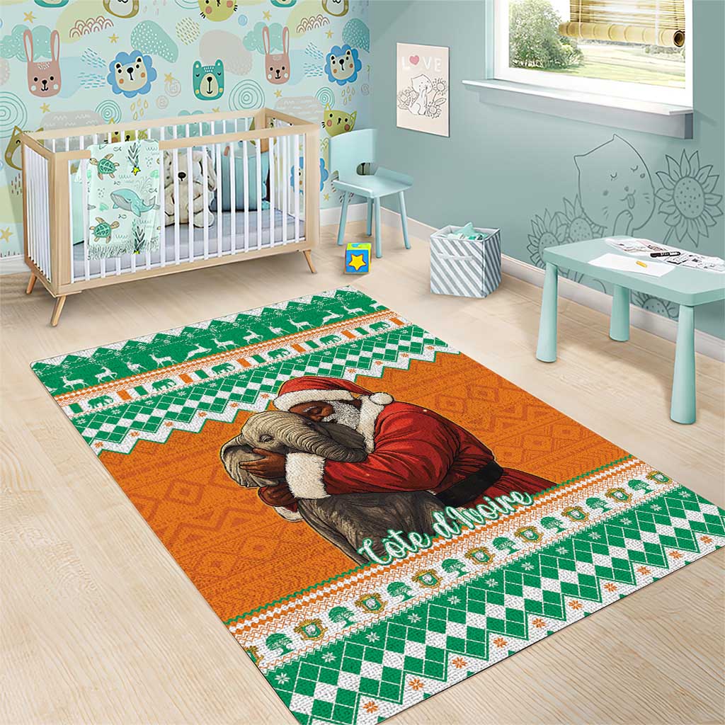 Afro Ivory Coast Christmas Area Rug Black Santa Afishapa - African Pattern