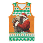 Afro Ivory Coast Christmas Basketball Jersey Black Santa Afishapa - African Pattern - African Pride
