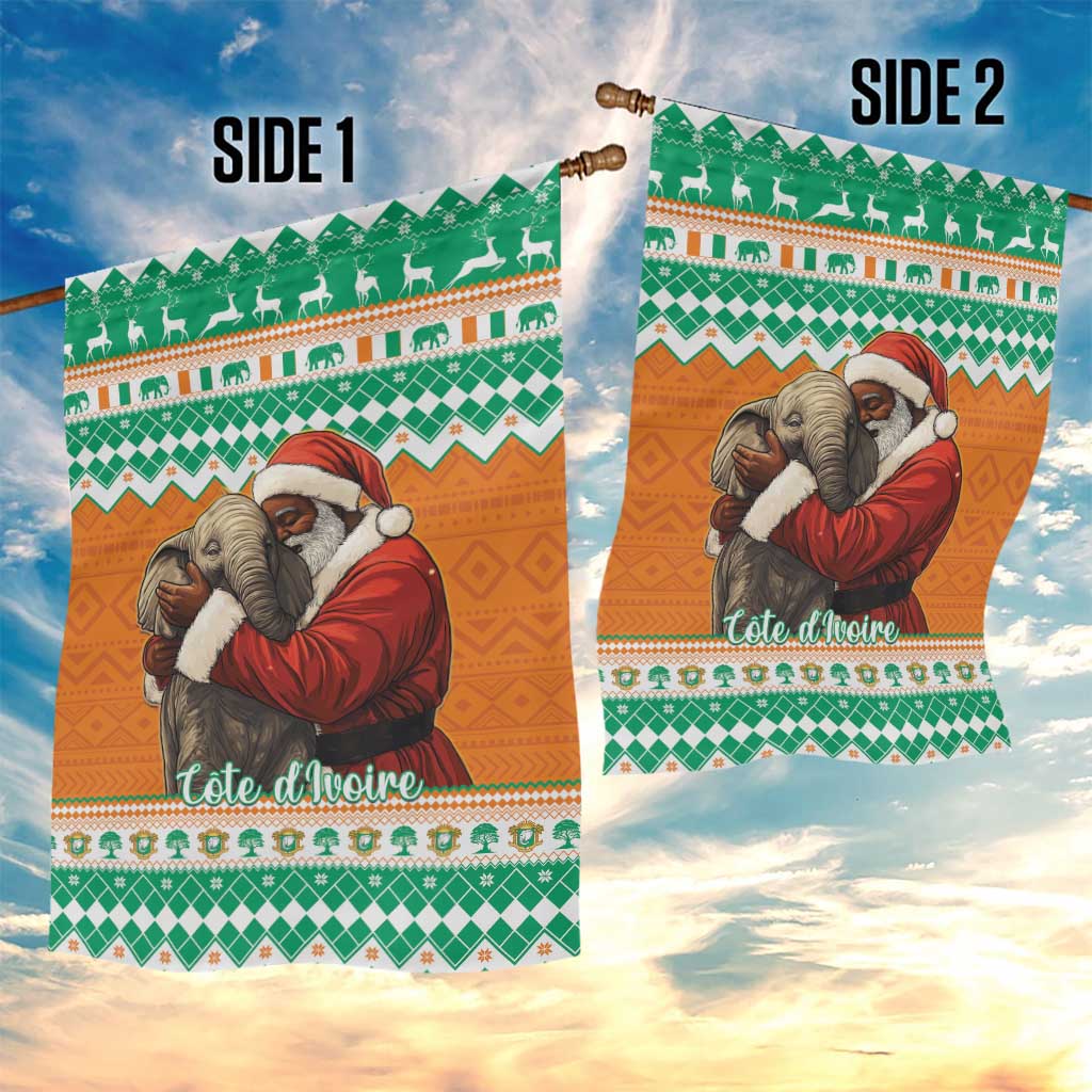 Afro Ivory Coast Christmas Garden Flag Black Santa Afishapa - African Pattern