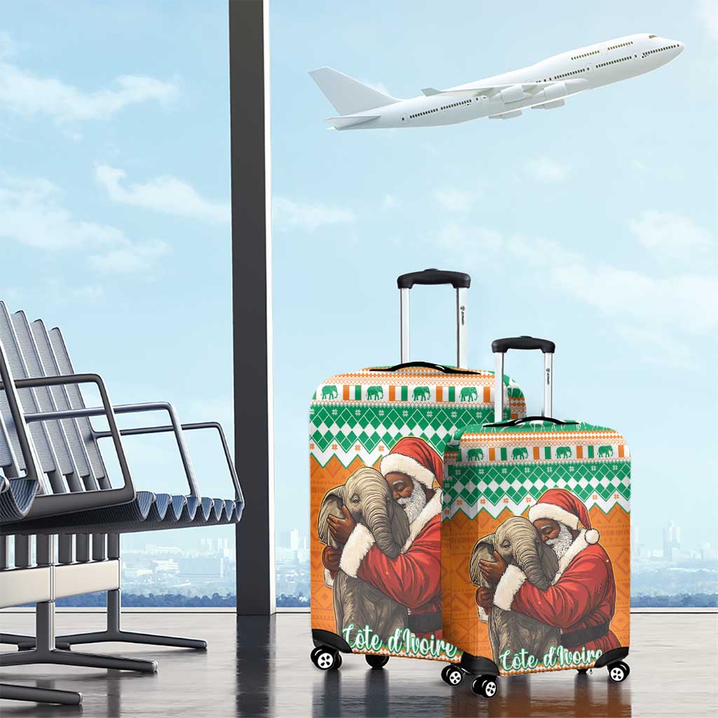 Afro Ivory Coast Christmas Luggage Cover Black Santa Afishapa - African Pattern
