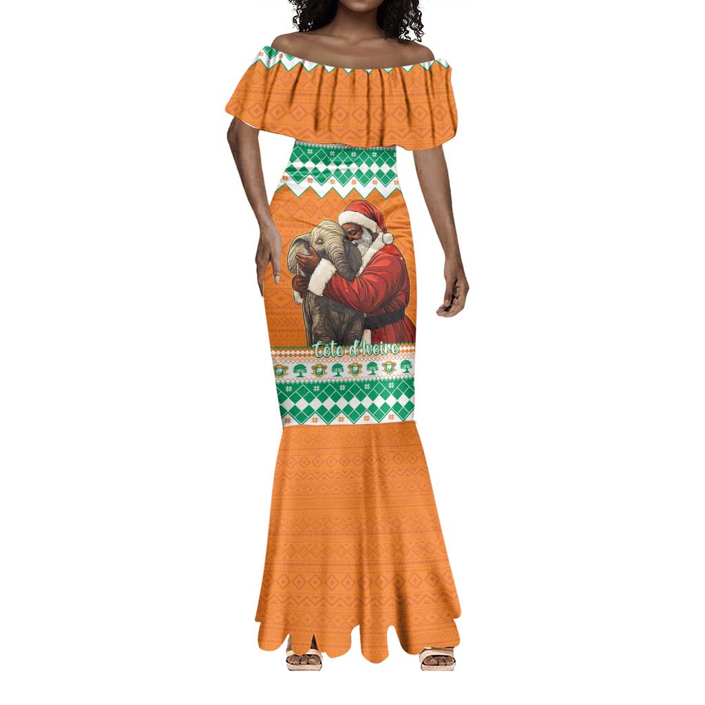 Afro Ivory Coast Christmas Mermaid Dress Black Santa Afishapa - African Pattern
