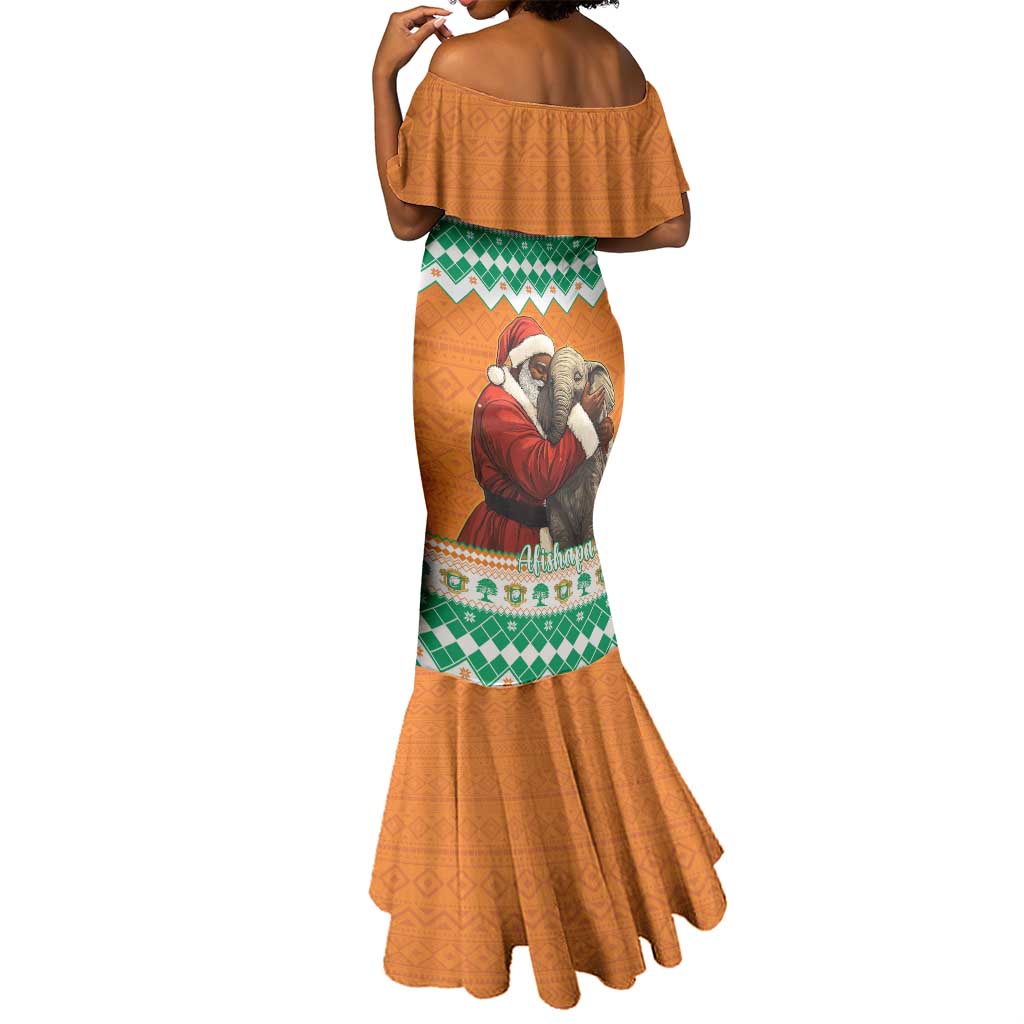 Afro Ivory Coast Christmas Mermaid Dress Black Santa Afishapa - African Pattern