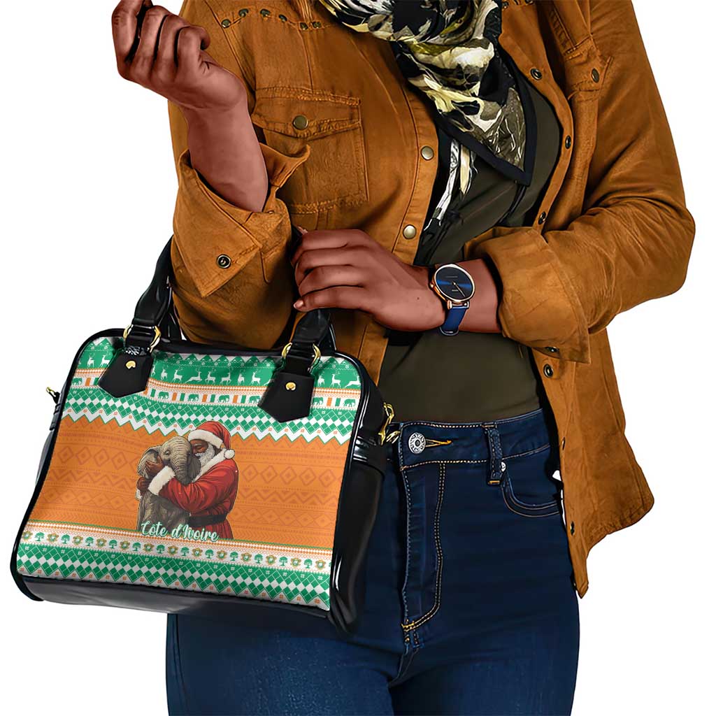 Afro Ivory Coast Christmas Shoulder Handbag Black Santa Afishapa - African Pattern