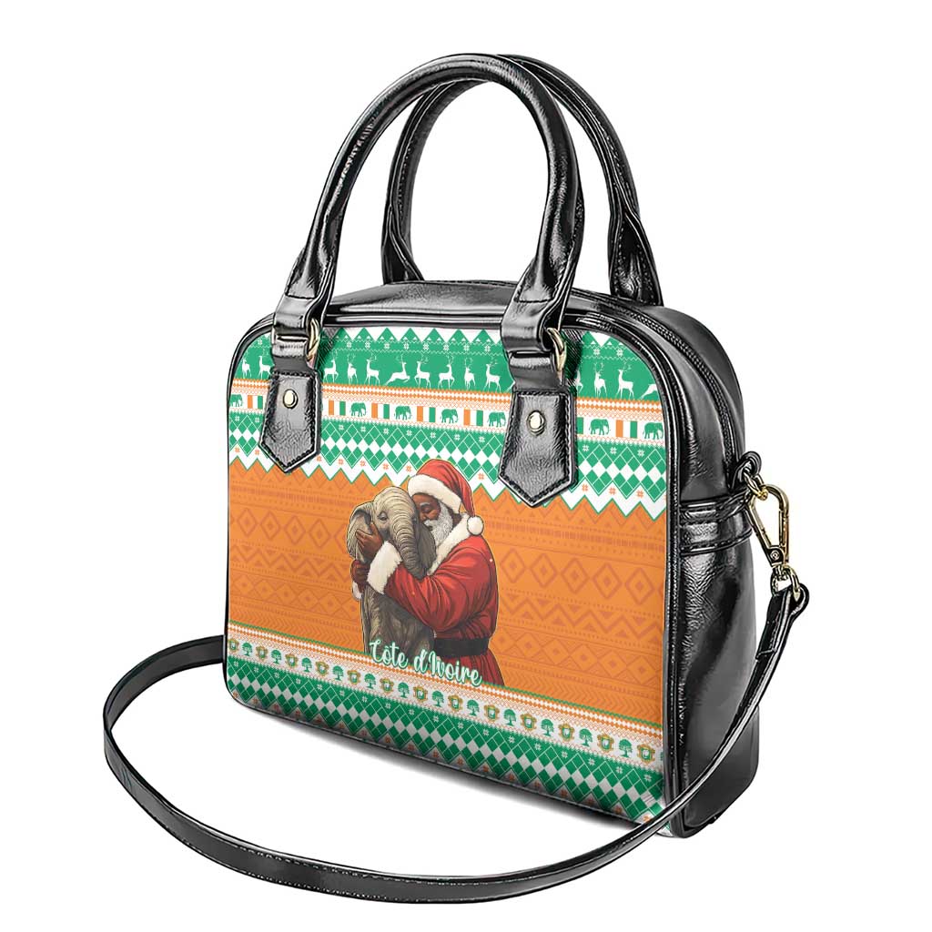 Afro Ivory Coast Christmas Shoulder Handbag Black Santa Afishapa - African Pattern