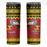 Afro Uganda Christmas Skinny Tumbler Grey Crowned Crane Sekukkulu Ennugi