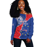Happy Cabo Verde Off Shoulder Sweater 50th Anniversary of Independence