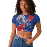Happy Cabo Verde Raglan Cropped T shirt 50th Anniversary of Independence