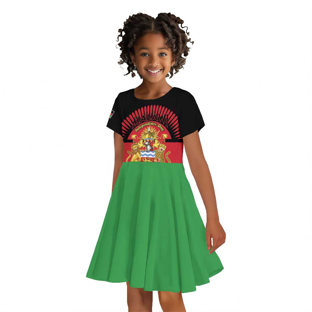 Personalized Happy Malawi Independence Day Kid Short Sleeve Dress