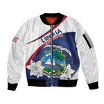 Personalized Happy Liberia Independence Day Sleeve Zip Bomber Jacket