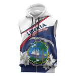 Personalized Happy Liberia Independence Day Sleeveless Zip Hoodie - African Pride