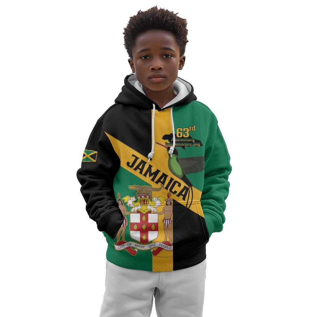 Happy Jumieka Independence Day Kid Hoodie Coat Of Arms Flag Style