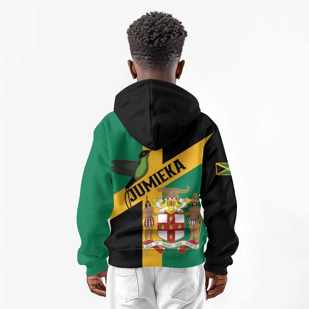 Happy Jumieka Independence Day Kid Hoodie Coat Of Arms Flag Style