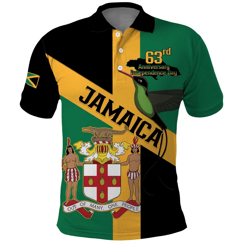Happy Jumieka Independence Day Polo Shirt Coat Of Arms Flag Style