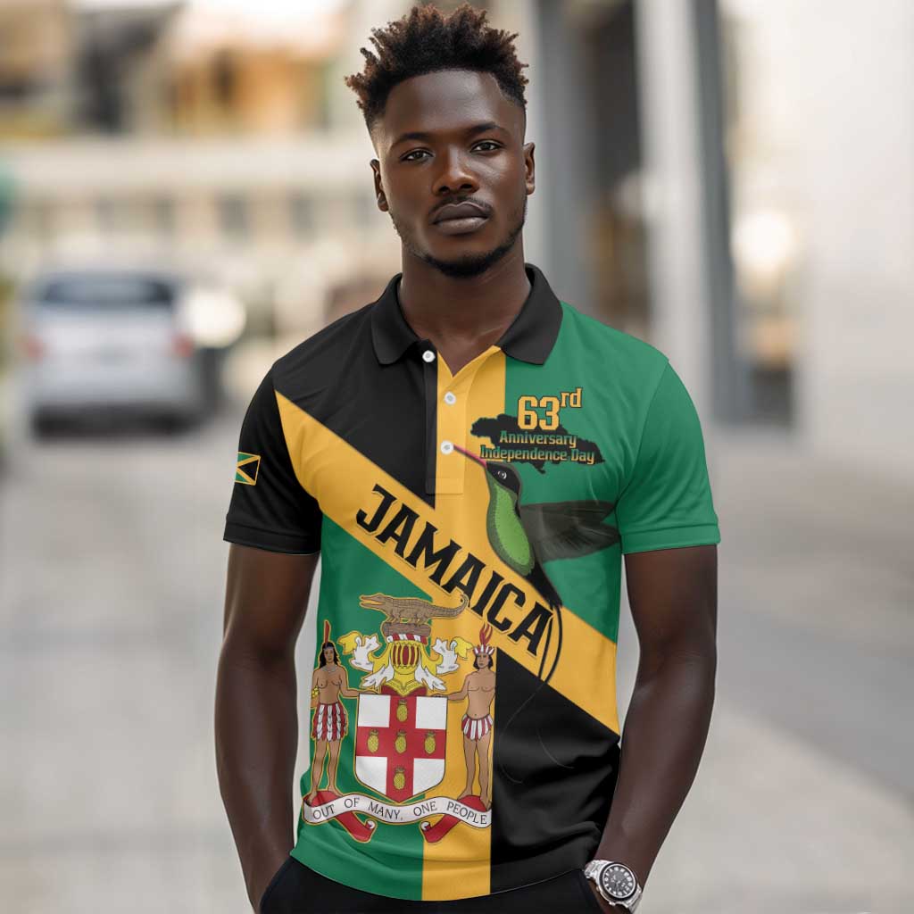 Happy Jumieka Independence Day Polo Shirt Coat Of Arms Flag Style