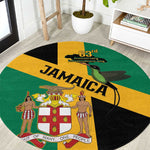 Happy Jumieka Independence Day Round Carpet Coat Of Arms Flag Style
