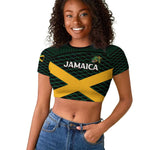 Jamaica Rugby Custom Raglan Cropped T shirt Go Champions