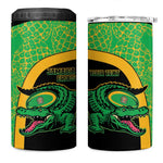 Jamaica Rugby Custom 4 in 1 Can Cooler Tumbler Go Champions - Pineapple Pattern