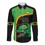 Jamaica Rugby Custom Long Sleeve Button Shirt Go Champions - Pineapple Pattern