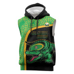 Jamaica Rugby Custom Sleeveless Hoodie Go Champions - Pineapple Pattern - African Pride