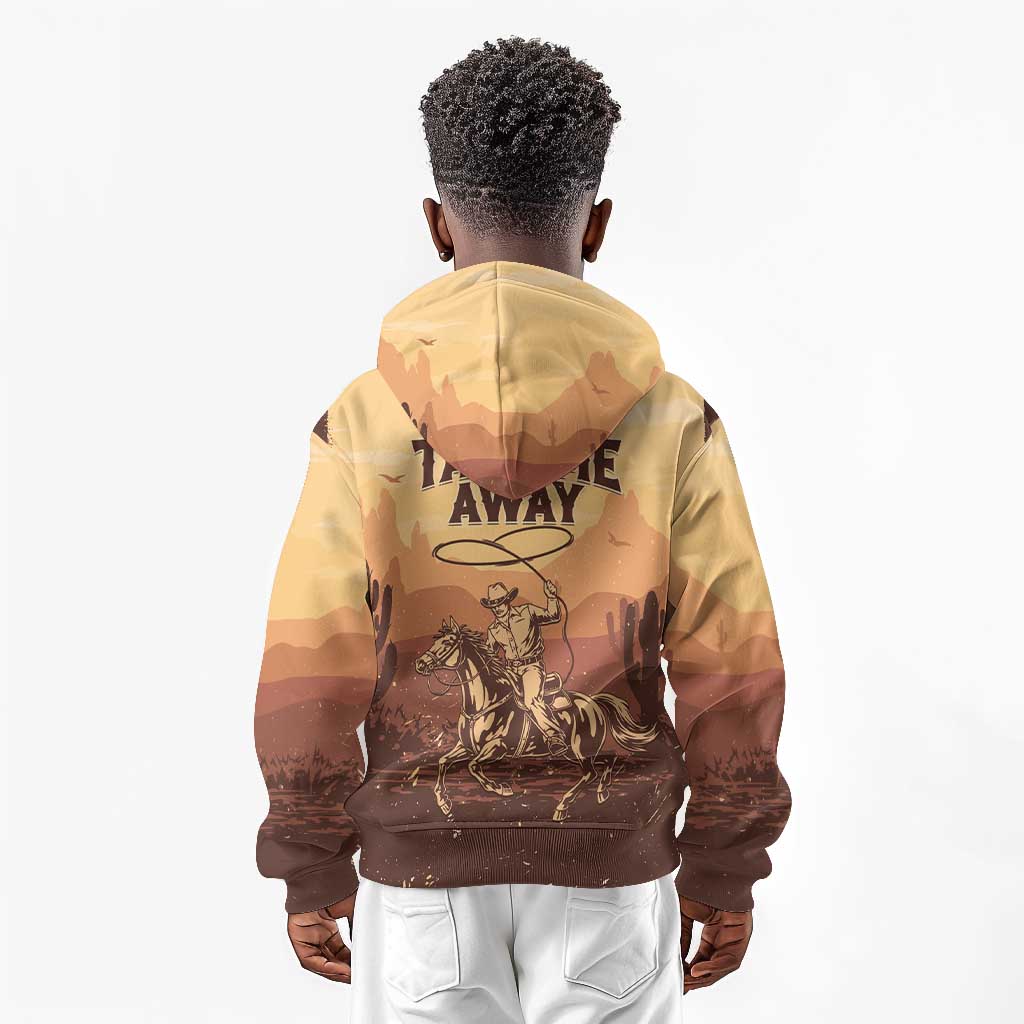 Black Cowboy Take Me Away Kid Hoodie