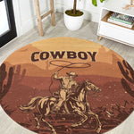 Black Cowboy Take Me Away Round Carpet